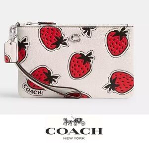 Coach Wristlet with Strawberry Print